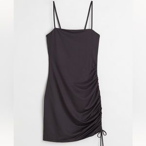 H&M Black Mini Draped Slip Dress Size XS